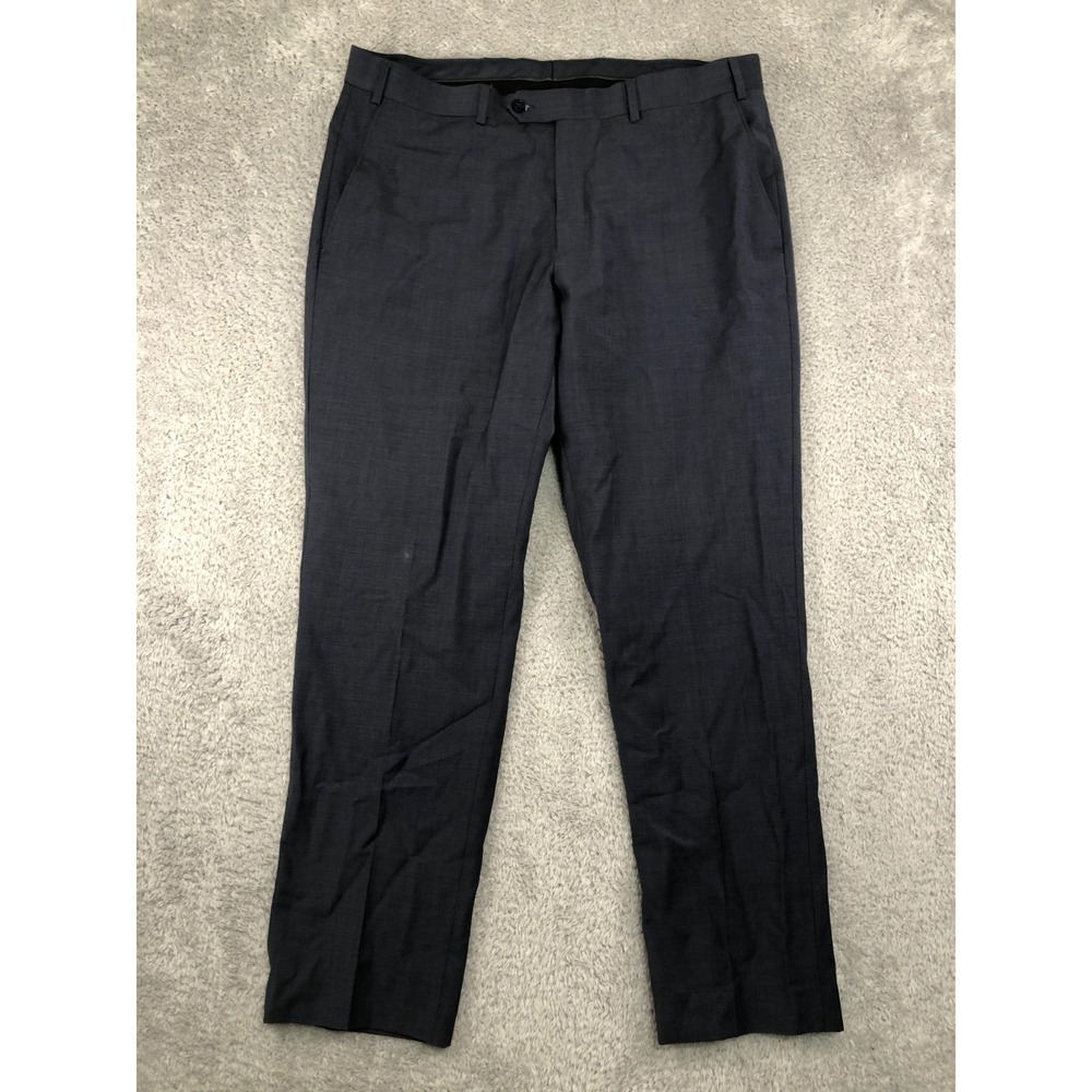 Bar III Pants Men's 37x30 (Tag 36x30) Blue Wool Blend Slim Fit Dress